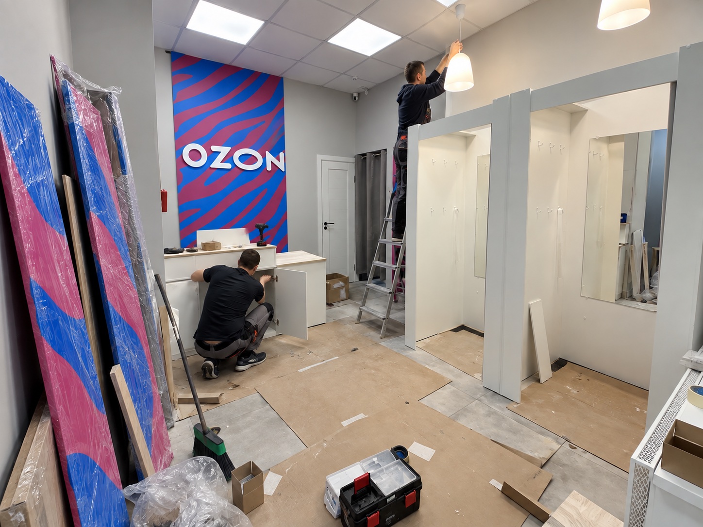 Чистовая отделка и установка оборудования ПВЗ Ozon